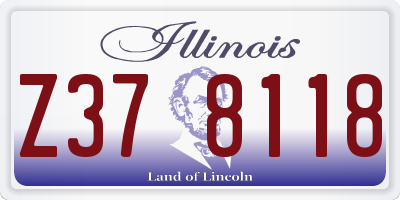 IL license plate Z378118