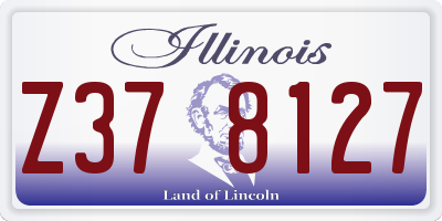 IL license plate Z378127