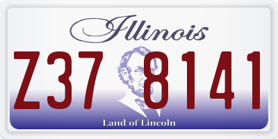 IL license plate Z378141