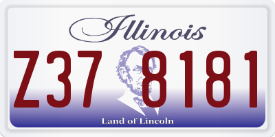 IL license plate Z378181