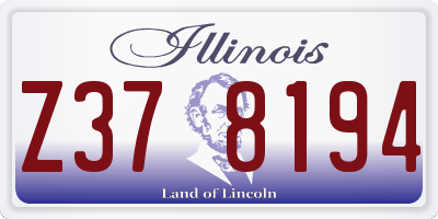 IL license plate Z378194