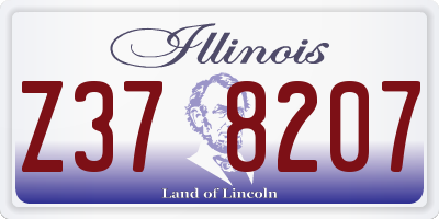 IL license plate Z378207