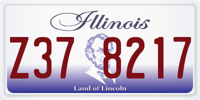 IL license plate Z378217