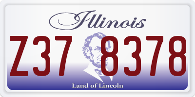 IL license plate Z378378