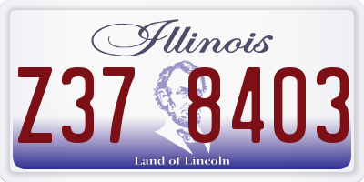 IL license plate Z378403