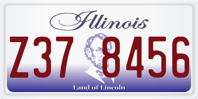 IL license plate Z378456