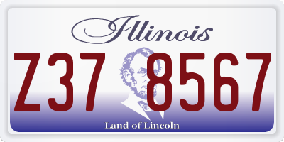 IL license plate Z378567