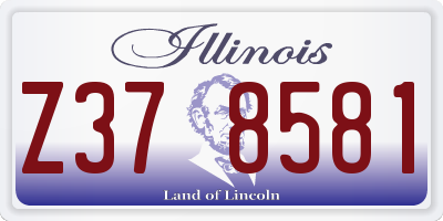 IL license plate Z378581