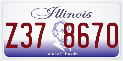 IL license plate Z378670