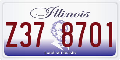 IL license plate Z378701