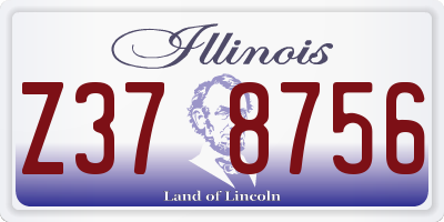 IL license plate Z378756