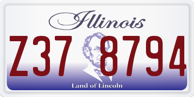 IL license plate Z378794