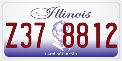IL license plate Z378812