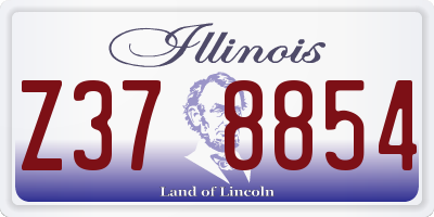 IL license plate Z378854
