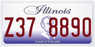 IL license plate Z378890