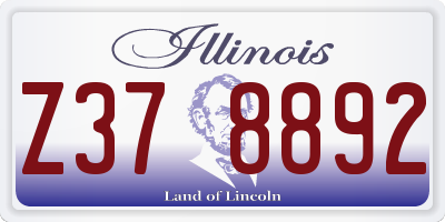 IL license plate Z378892