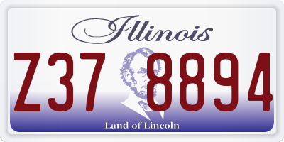 IL license plate Z378894