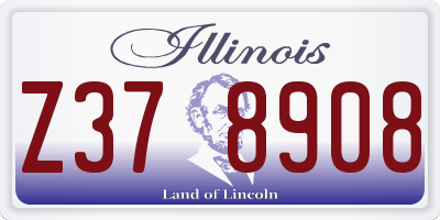 IL license plate Z378908