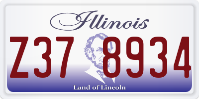 IL license plate Z378934
