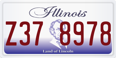 IL license plate Z378978