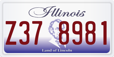 IL license plate Z378981