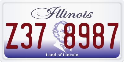 IL license plate Z378987
