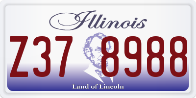 IL license plate Z378988