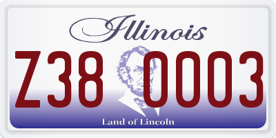 IL license plate Z380003