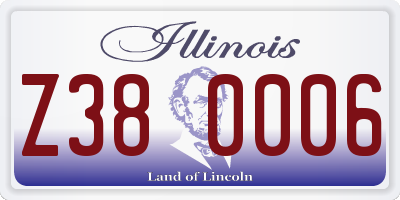 IL license plate Z380006