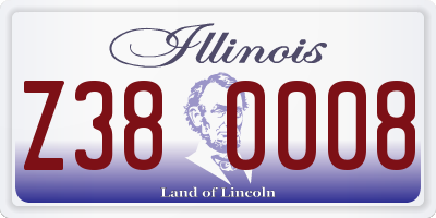 IL license plate Z380008