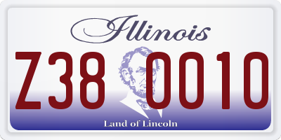 IL license plate Z380010