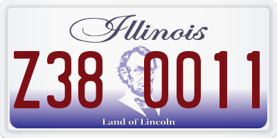 IL license plate Z380011