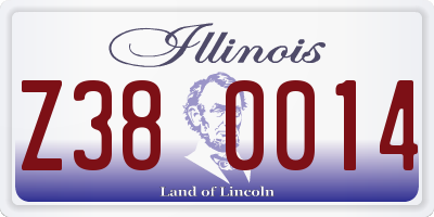 IL license plate Z380014