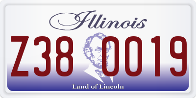 IL license plate Z380019