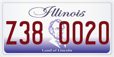 IL license plate Z380020