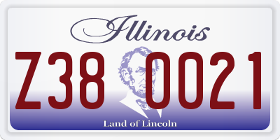 IL license plate Z380021