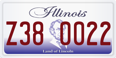 IL license plate Z380022