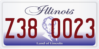 IL license plate Z380023