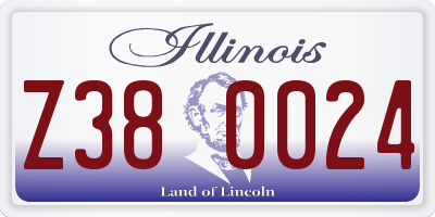 IL license plate Z380024