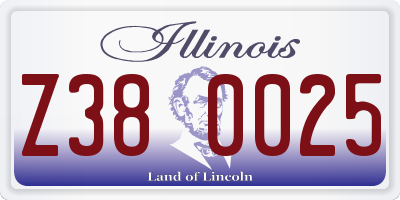 IL license plate Z380025