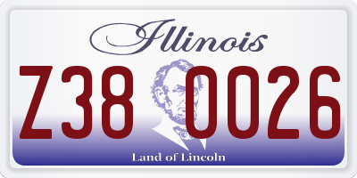 IL license plate Z380026