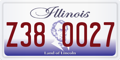 IL license plate Z380027