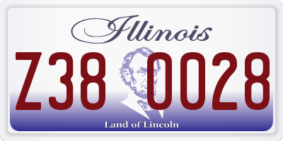 IL license plate Z380028