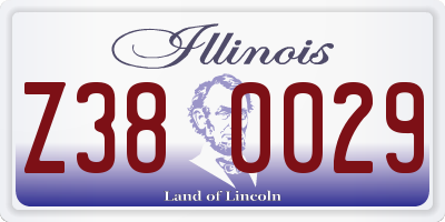 IL license plate Z380029