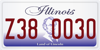 IL license plate Z380030