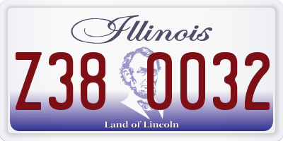 IL license plate Z380032
