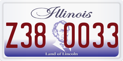 IL license plate Z380033