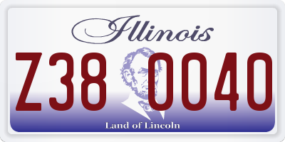IL license plate Z380040