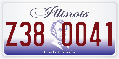 IL license plate Z380041