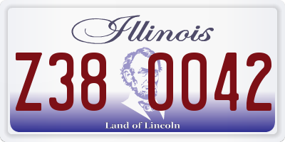 IL license plate Z380042